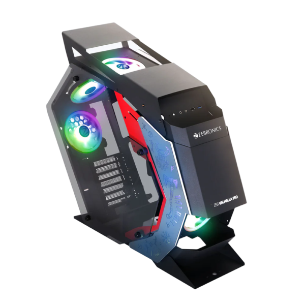 Zebronics Zeb-Valhalla Pro ATX Mid Tower Tempered Glass Gaming Cabinet With RGB LED Fans