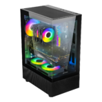 Ant Esports Crystal X2 ARGB Gaming Cabinet – Black