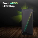 Zebronics Zeb-Slash ATX Mid Tower Front RGB LED Strip Tempered Glass Side Panel Black Gaming Cabinet With RGB Fan - Image 2