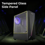 Zebronics Zeb-Slash ATX Mid Tower Front RGB LED Strip Tempered Glass Side Panel Black Gaming Cabinet With RGB Fan - Image 3