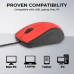 EVM Wired Optical Mouse (EVM M513,Red) - Image 4