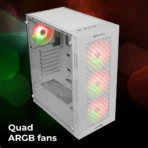 Zebronics Zeb-Slayer ATX Mid Tower Tempered Glass Side Panel Gaming Cabinet With RGB Fans - Image 3