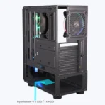Zebronics Zeb-Troy ATX Mid Tower Front ARGB LED Strip Tempered Glass Side Panel Black Gaming Cabinet With RGB Fan - Image 4