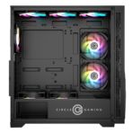 Circle Gaming Furious 360 Glass ARGB (E-ATX) Mid Tower Gaming Cabinet (Black) - Image 5