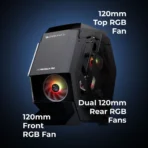 Zebronics Zeb-Valhalla Pro ATX Mid Tower Tempered Glass Gaming Cabinet With RGB LED Fans - Image 4