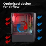 Zebronics Zeb-Slash ATX Mid Tower Front RGB LED Strip Tempered Glass Side Panel Black Gaming Cabinet With RGB Fan - Image 4