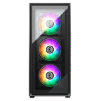 Circle Gaming Furious 360 Glass ARGB (E-ATX) Mid Tower Gaming Cabinet (Black) - Image 2