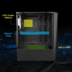 Zebronics Zeb-Slash ATX Mid Tower Front RGB LED Strip Tempered Glass Side Panel Black Gaming Cabinet With RGB Fan - Image 7