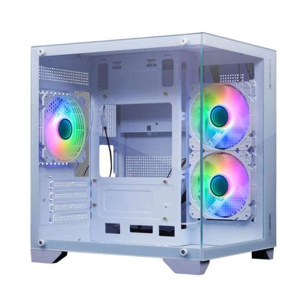 Zebronics Zeb-Mercury Premium Gaming Cabinet with ARGB 3xFan (White)