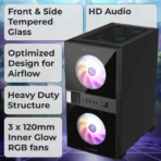 Zebronics Zeb-Leon Pro Premium Gaming Cabinet (Black) - Image 3