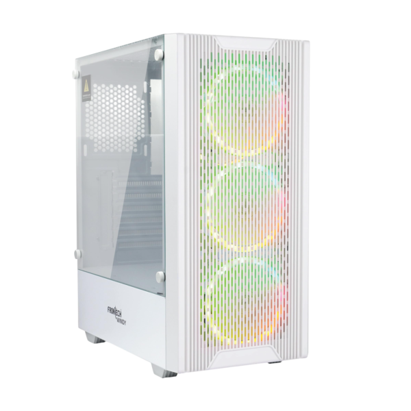 Frontech Windy Gaming Cabinet with Tampered Glass Side Panel White (FT4289)