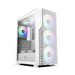 Circle Gaming Eliminator X5 Mid-Tower Glass ARGB Gaming Cabinet (White)