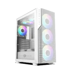 Circle Gaming Eliminator X5 Mid-Tower Glass ARGB Gaming Cabinet (White)