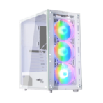 Frontech Xylo White Gaming Cabinet with Tampered Glass Side Panel (FT4285W)