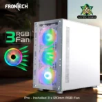 Frontech Xylo White Gaming Cabinet with Tampered Glass Side Panel (FT4285W) - Image 4