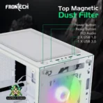 Frontech Xylo White Gaming Cabinet with Tampered Glass Side Panel (FT4285W) - Image 6
