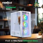 Frontech Xylo White Gaming Cabinet with Tampered Glass Side Panel (FT4285W) - Image 7