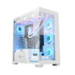 Circle Gaming Defender ZX1 Mid-Tower Computer Case Gaming Cabinet (White)