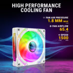 Ant Esports Sciflow ARGB White Case Fan (White,120mm) - Image 4