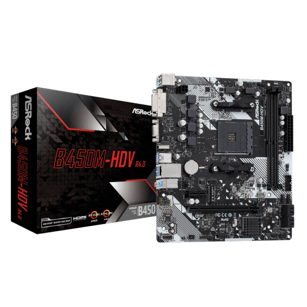 Asrock AMD B450M-HDV R4.0 AM4 Micro ATX Motherboard