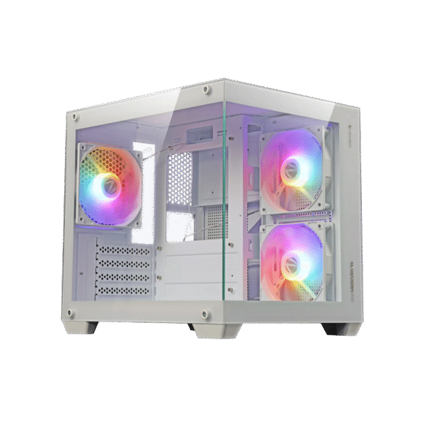Zebronics Zeb-Mercury 10 Premium Gaming Cabinet with ARGB 3xFan (White)