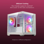 Zebronics Zeb-Mercury 10 Premium Gaming Cabinet with ARGB 3xFan (White) - Image 2