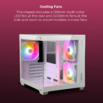 Zebronics Zeb-Mercury 10 Premium Gaming Cabinet with ARGB 3xFan (White) - Image 3