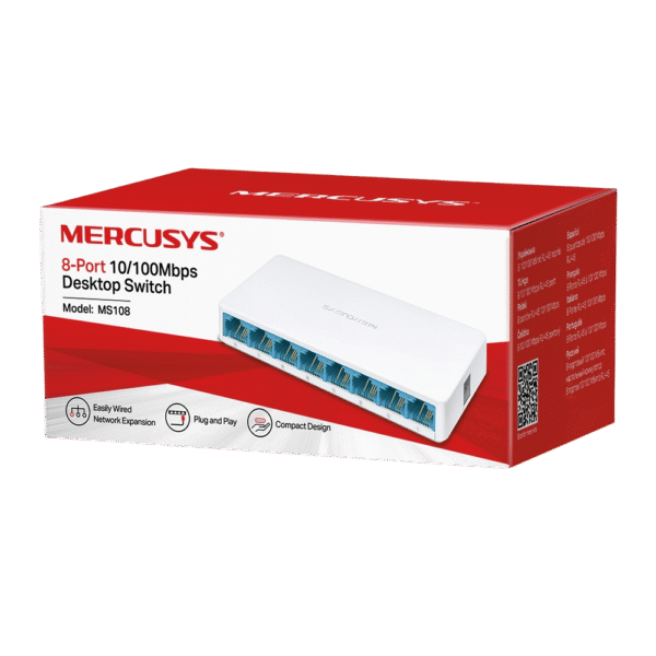 Mercusys MS108 8-Port 10/100Mbps Network Switch
