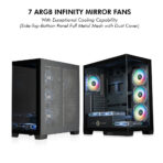 Circle Gaming Defender ZX7 BTF Mid-Tower Gaming Cabinet (Black) - Image 3