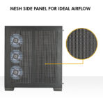 Circle Gaming Defender ZX7 BTF Mid-Tower Gaming Cabinet (Black) - Image 5