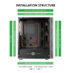 Circle Gaming Xtender X2 Glass ARGB Gaming PC Case/Cabinet (Black) - Image 8