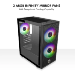 Circle Gaming Miniator M1 Micro-ATX Gaming Case/Cabinet (Black) - Image 3