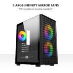 Circle Gaming Miniator M2 Micro-ATX Gaming Case/Cabinet (Black) - Image 3