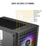 Circle Gaming Miniator M2 Micro-ATX Gaming Case/Cabinet (Black) - Image 5