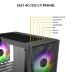 Circle Gaming Miniator M1 Micro-ATX Gaming Case/Cabinet (Black) - Image 6