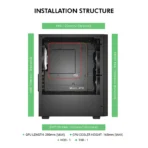 Circle Gaming Miniator M1 Micro-ATX Gaming Case/Cabinet (Black) - Image 8