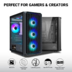 Ant Esports 205 Mini 6F ARGB (M-ATX) Mini Tower Cabinet (Black) - Image 8