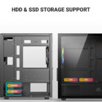 Ant Esports 205 Mini 6F ARGB (M-ATX) Mini Tower Cabinet (Black) - Image 10