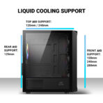 Ant Esports 205 Mini 6F ARGB (M-ATX) Mini Tower Cabinet (Black) - Image 11