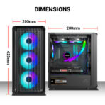 Ant Esports 205 Mini 6F ARGB (M-ATX) Mini Tower Cabinet (Black) - Image 12