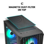 Ant Esports 205 Mini 6F ARGB (M-ATX) Mini Tower Cabinet (Black) - Image 13