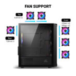 Ant Esports 205 Mini 6F ARGB (M-ATX) Mini Tower Cabinet (Black) - Image 3