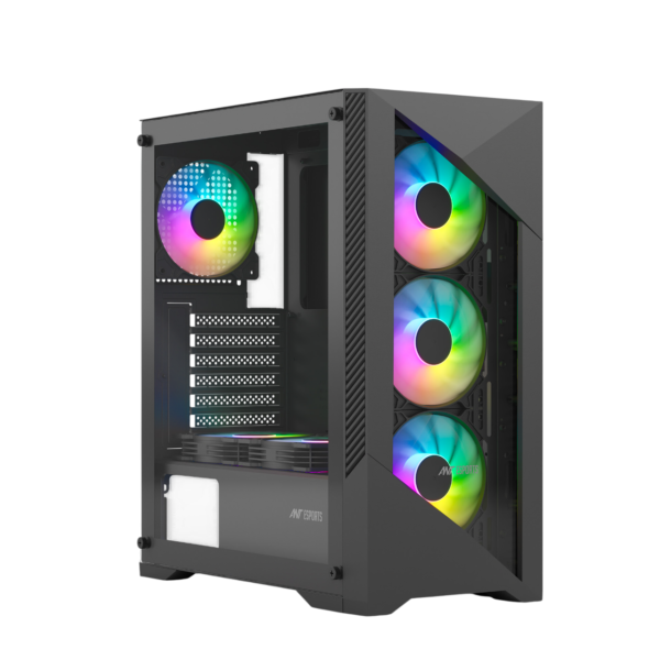 Ant Esports ICE 270G 6F ARGB (M-ATX) Gaming Cabinet (Black)