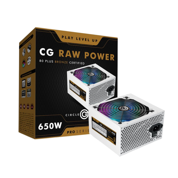 Circle Gaming Raw Power 650W 80+Bronze Power Supply (White)