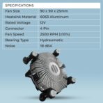 Foxin FCF 001 Intel CPU Cooling Fan - Image 5