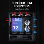 Ant Esports Dynamic GT Mid Tower (E-ATX/ATX/M-ATX/M-ITX) Gaming Cabinet (Black) - Image 7