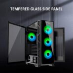 Ant Esports Dynamic GT Mid Tower (E-ATX/ATX/M-ATX/M-ITX) Gaming Cabinet (Black) - Image 3