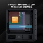 Ant Esports Dynamic GT Mid Tower (E-ATX/ATX/M-ATX/M-ITX) Gaming Cabinet (Black) - Image 5