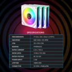 Circle Gaming Blazion X3 ARGB 3-Fan Kit White (with Controller) - Image 5