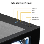 Circle Gaming Lucid Curve AX BTF Mid-Tower Gaming Cabinet (Black) - Image 5